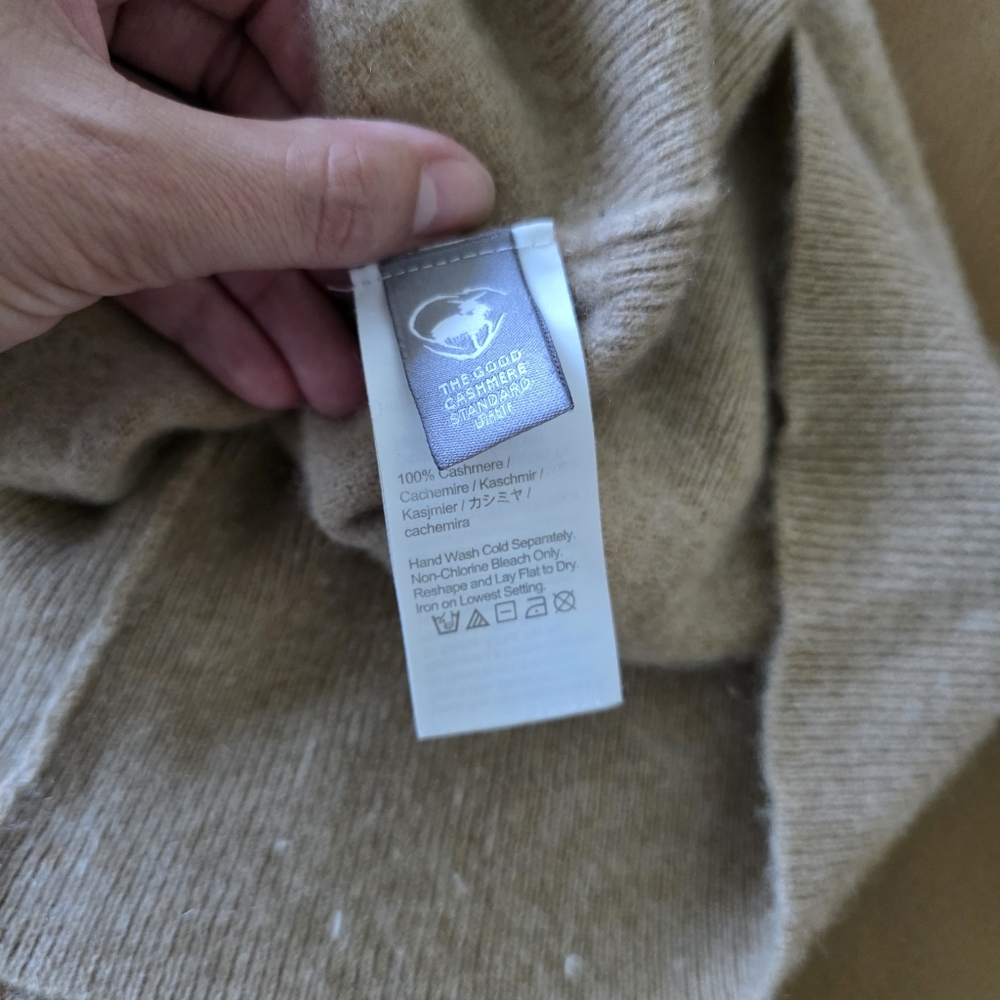 J.Crew 100% Cashmere Classic-fit Crewneck Sweater, color Camel, size Small - Picture 8 of 8
